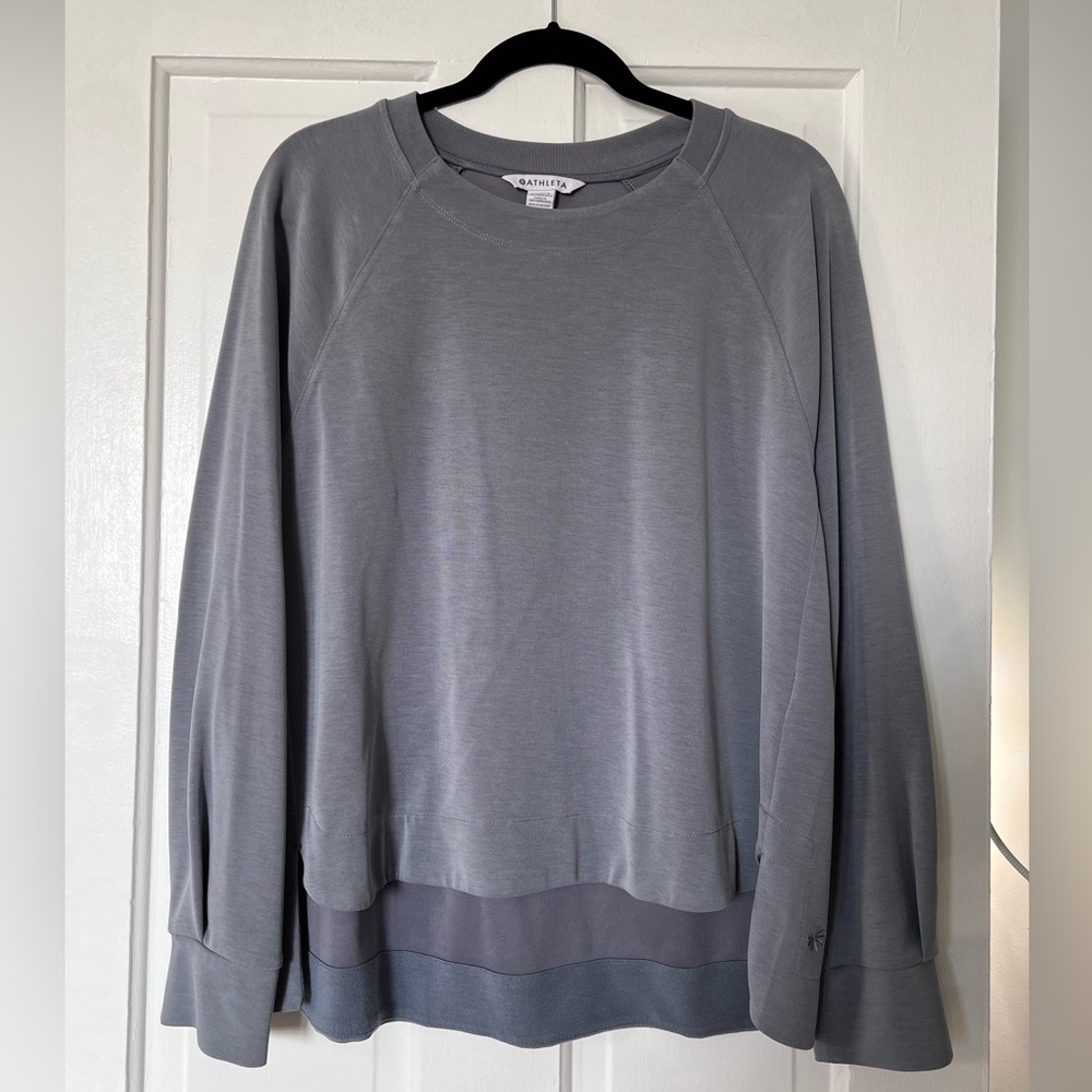 Athleta Seasoft Crewneck Light Blue Gray